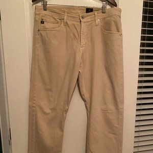 Mens AG Jeans  Adriano Goldschmied 34 Waist 32 Length Cream Khaki Graduate Pants